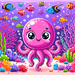 Bubbly Little Octopus Paint By Diamonds Art