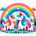 Happy Unicorn Family Painting Diamond Kit