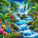 Tropical Waterfall Escape Paint By Diamond