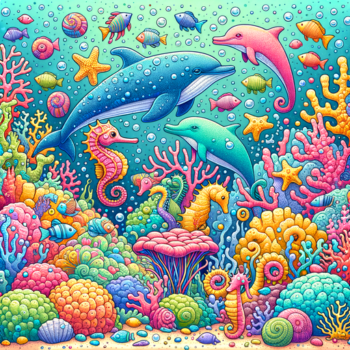 Whimsical Underwater Friends Paint By Diamonds Kits