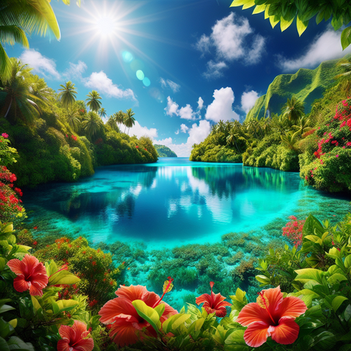 Tropical Lagoon Escape Painting Diamond Kit