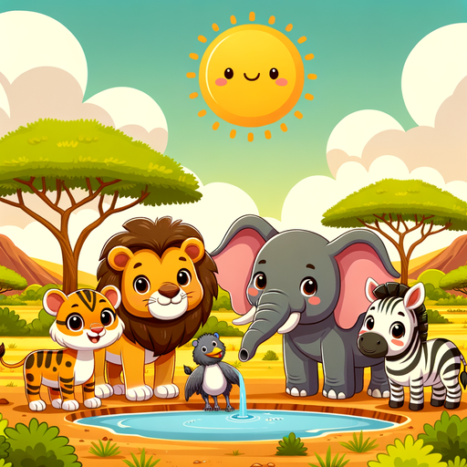 Adorable Safari Animals Paint By Diamonds