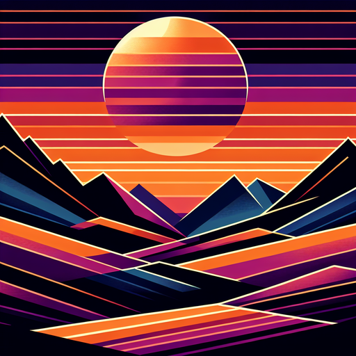 Geometric Mountain Sunset Painting By Diamonds Kit