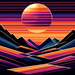 Geometric Mountain Sunset Painting By Diamonds Kit