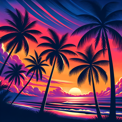 Breezy Palm Trees Paint By Diamonds