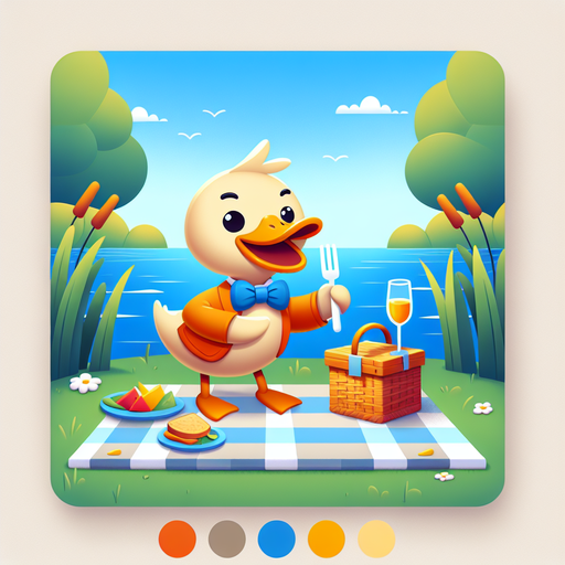 Dapper Duck's Lake Picnic Diamond Painting