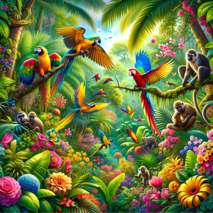 Vibrant Jungle Paradise Paint By Diamond