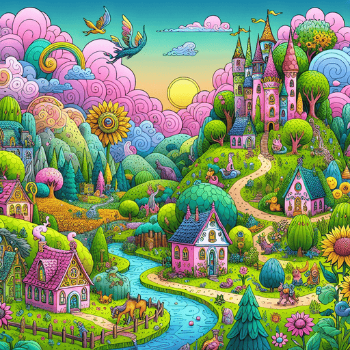 Whimsical Fairytale Land Painting By Diamonds Kit