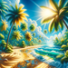 Lively Tropical Paradise Painting By Diamonds Kit