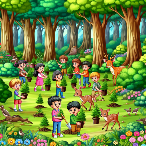 Eco-Friendly Forest Adventure Painting By Diamonds Kit