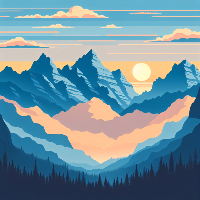 Majestic Mountain Sunset DIY Paint By Diamonds