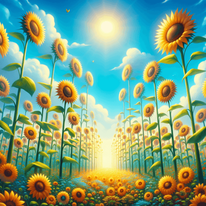 Cheerful Sunflower Field Diamonded Painting Kits