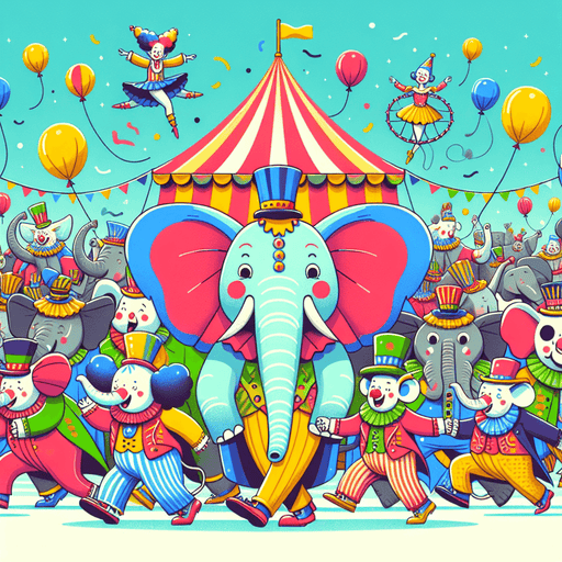 Colorful Circus Parade Painting By Diamonds Kit