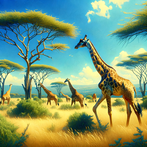 Giraffe Savanna Stroll Paint By Color