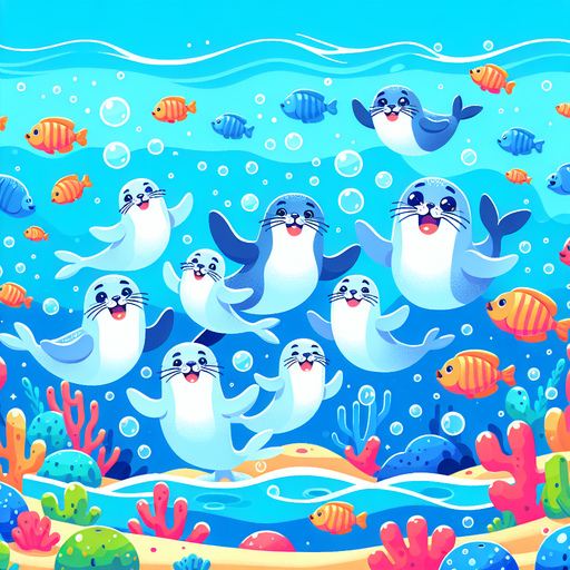 Silly Sealions Paint By Diamonds Kits