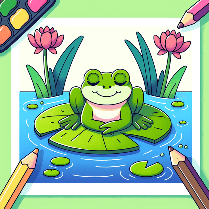 Frog's Lily Pond DIY Paint By Diamonds