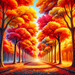 Fiery Autumn Pathway Paint By Color