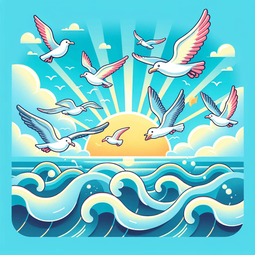 Sunny Seaside Seagulls Paint By Diamonds