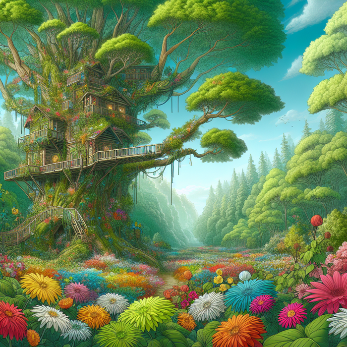 Whimsical Treehouse Escape Painting Diamond Kit