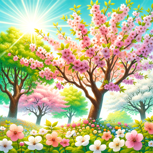 Vibrant Spring Blossom Paint By Color