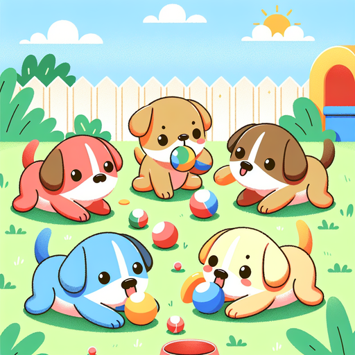 Playful Puppies' Backyard Bash Paint By Diamonds Art