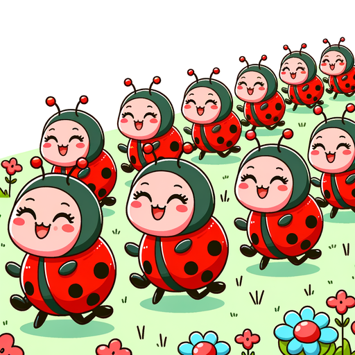 Joyful Ladybug Parade Painting By Diamonds Kit