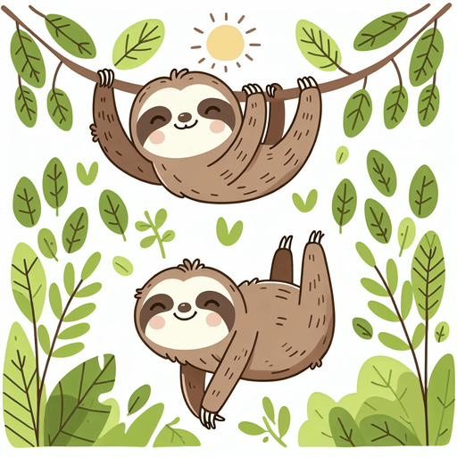 Sunny Sloths Paint By Color