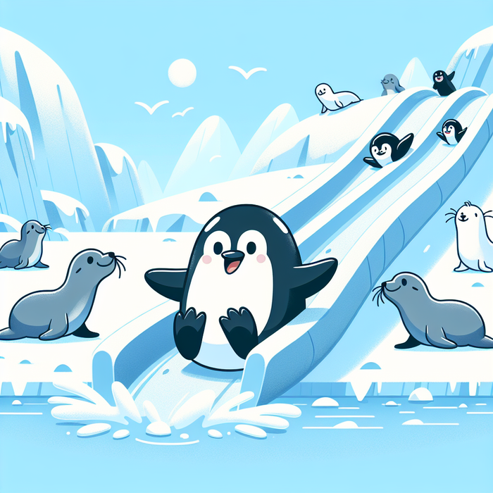 Happy Penguin's Arctic Playground Paint By Diamonds Art