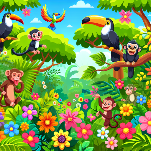 Joyful Rainforest Painting Diamond Kit