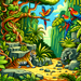 Jungle Adventure Paint By Diamonds Art