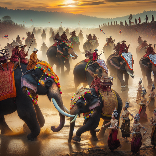 Surin Elephant Round-Up - Surin Paint By Diamonds Art