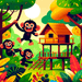 Cheeky Chimpanzee's Treehouse Paint By Diamonds