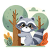 Charming Raccoon Paint By Diamonds Kits