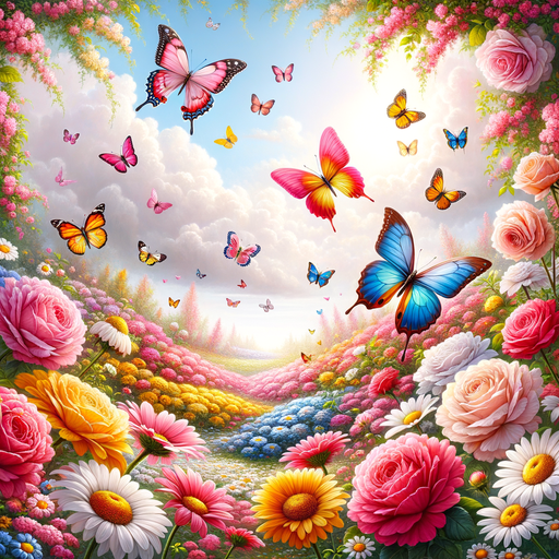 Charming Butterfly Garden Paint By Diamonds Art