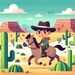 Wild West Cowboy's Frontier Adventure Paint By Color