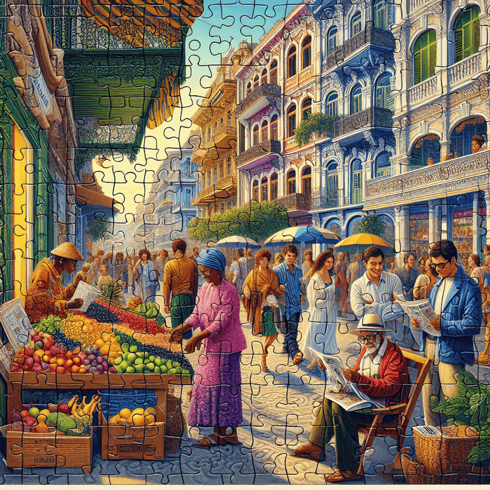 Charming Street Scene Puzzle DIY Paint By Diamonds