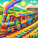 Whimsical Adventure Train Paint By Diamonds Art