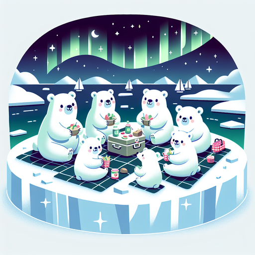 Snowy Polar Bear Picnic Paint By Diamond