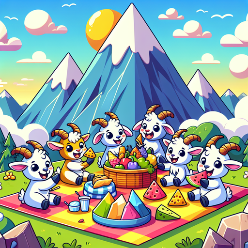 Mountain Goats' Peak Picnic Paint By Diamonds Art