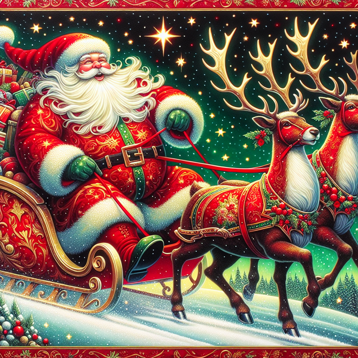 Santa's Magical Arrival Paint By Diamonds Kits