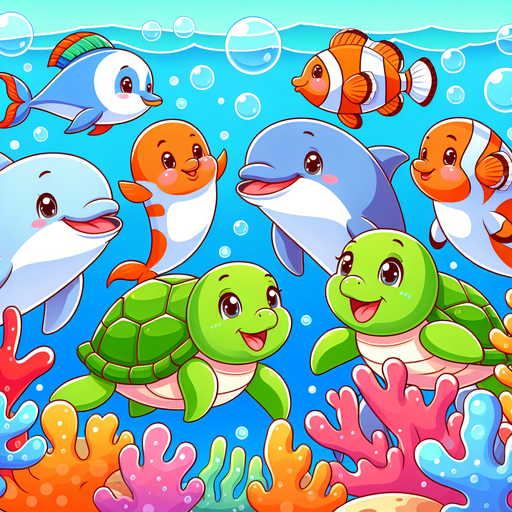 Silly Underwater Friends DIY Paint By Diamonds