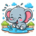 Adorable Baby Elephant Painting By Diamonds Kit