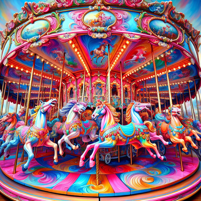 Whimsical Carousel Ride Diamond Painting