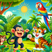 Cuddly Jungle Friends Paint By Diamonds