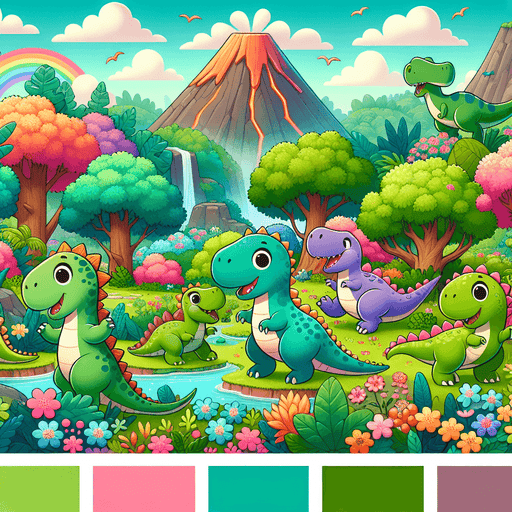 Cheerful Dinosaur Adventure Diamonded Painting Kits