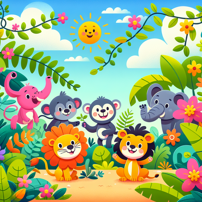 Charming Jungle Friends Painting Diamond Kit