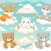 Whimsical Cloud Animals Diamonded Painting Kits