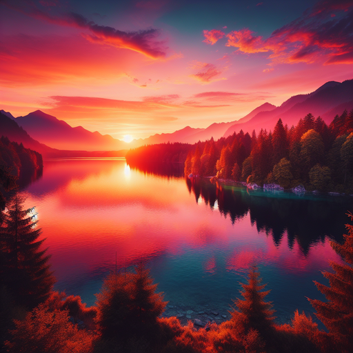 Serene Sunset On The Lake Diamonded Painting Kits
