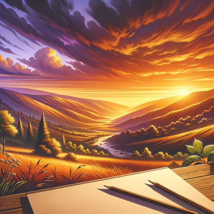 Sunset Over The Valley Diamond Painting