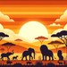 Savanna Sunset Safari Paint By Diamonds Art